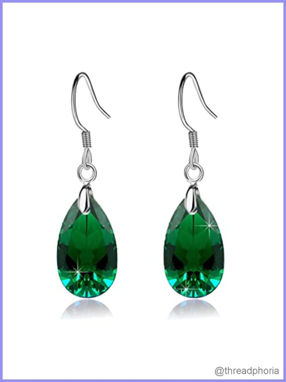 Austrian Crystal Teardrop Drop Earrings for Women, 925 Sterling Silver French